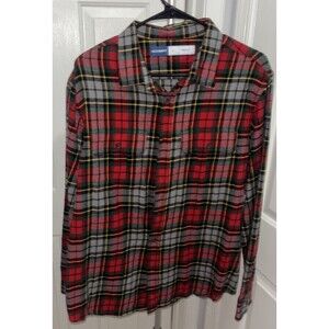 Old Navy Flannel Shirt Size Large Long Sleeve Red And Green